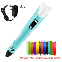 Load image into Gallery viewer, Dikale 3D Printing Pen 12V 3D Pen Pencil 3D Drawing Pen Stift PLA Filament For Kid Child Education Hobbies Toys Birthday Gifts